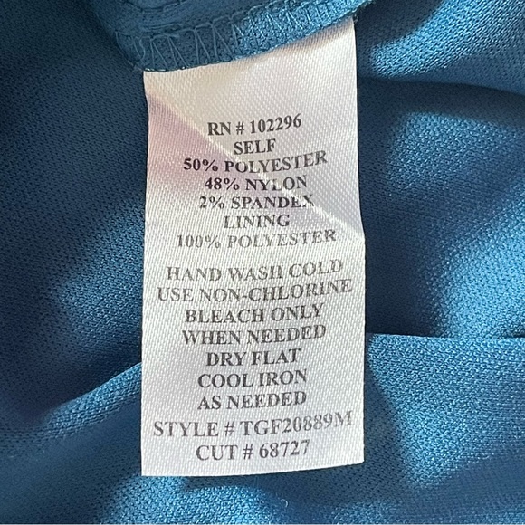 Connected Apparel teal lace and sequin sleeveless fitted evening cocktail dress - Picture 15 of 16